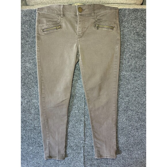 Democracy Women's Skinny Pants Size 4 Gray Stretch Zipper Pockets Ab Technology - Picture 1 of 3